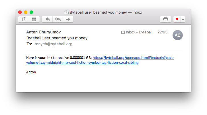 Le paiement par mail by Byteball