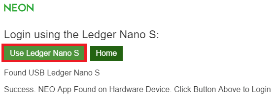 Cliquez sur "Use Ledger Nano S"