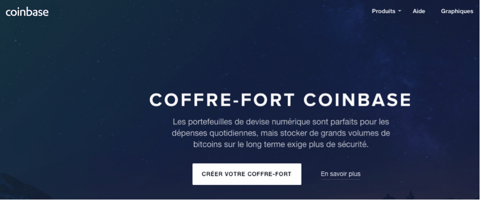 coffre fort coinbase