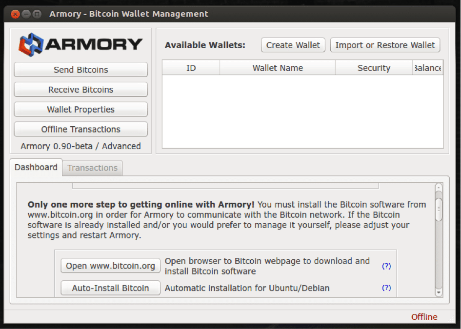Interface utilisateur Armory