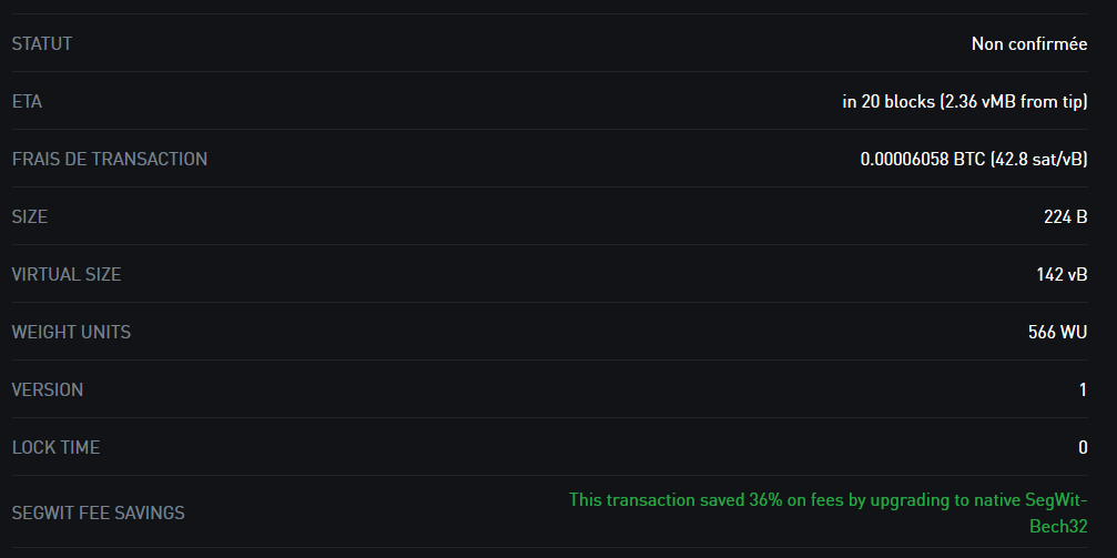 explorateur de blockchain : exploration d'une transaction