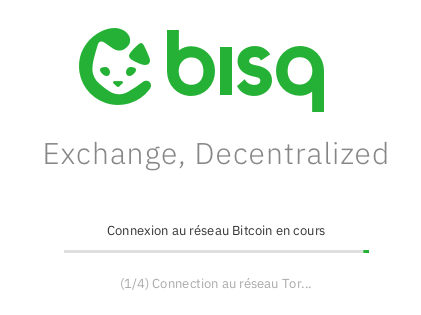 Bisq lancement logiciel connexion au réseau