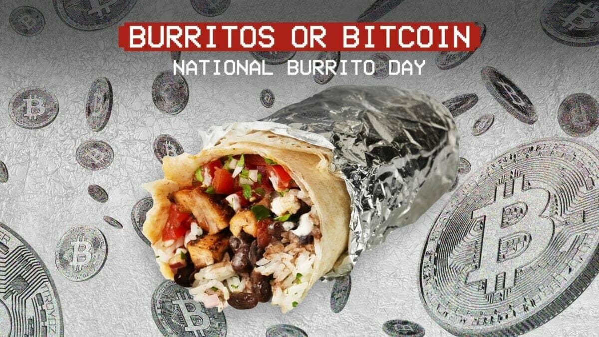 Clin d'œil au Bitcoin pizza day ?  Chipotle avait organisé une journée nationale du burrito. La franchise offrait des burritos (normal) et.. du Bitcoin ¡Si señor!