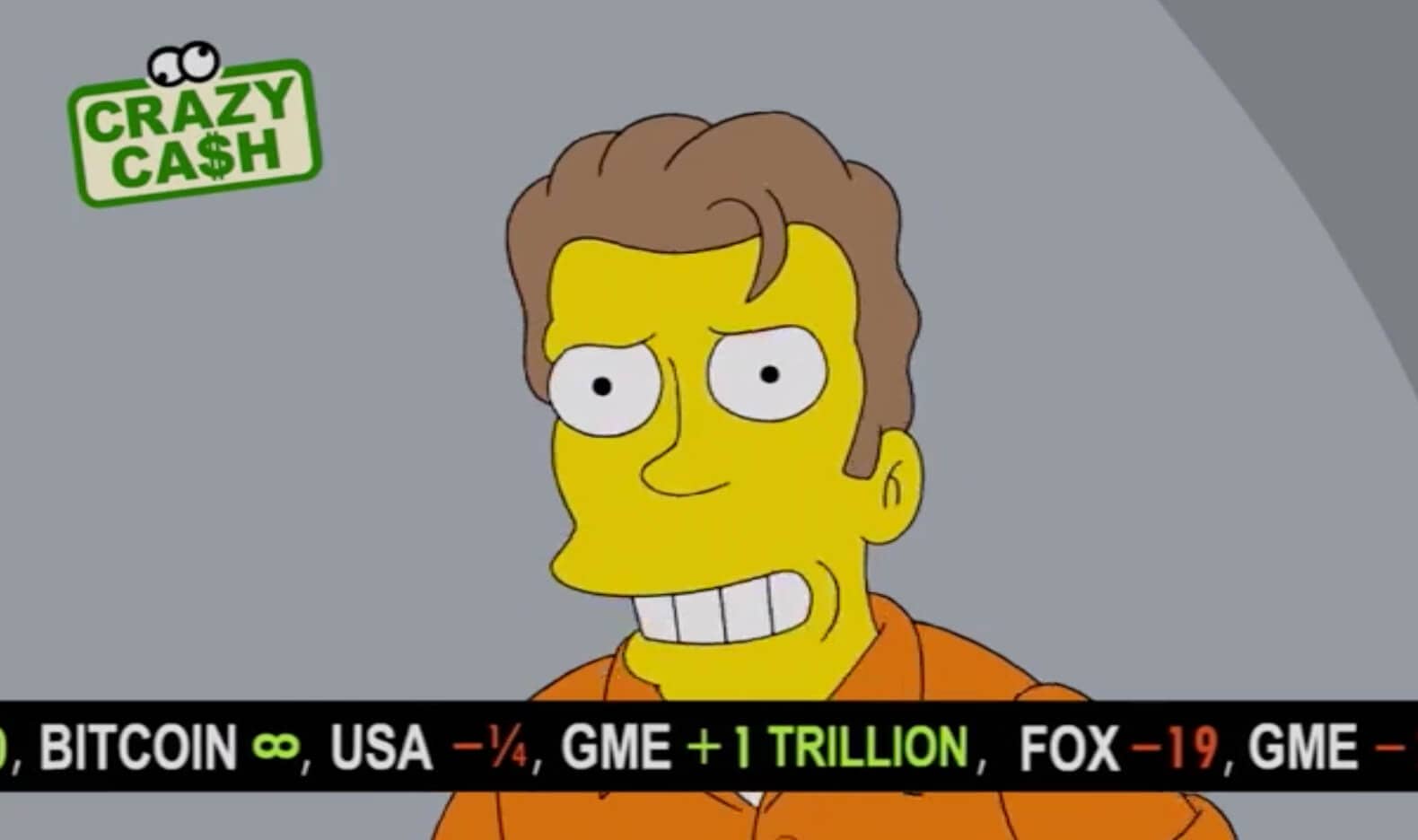 Episode des Simpson où Bitcoin vaut une somme infinie de dollars.