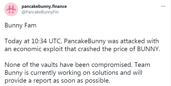 Communication de PancakeBunnySawap après l’attaque du 20 mai 2021