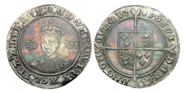 Shilling de Édouard VI, frappé entre 1551 à 1553