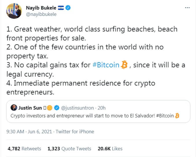 Nayib Bukele expose ses arguments pour attirer les détenteurs de BTC et les crypto-entrepreneurs