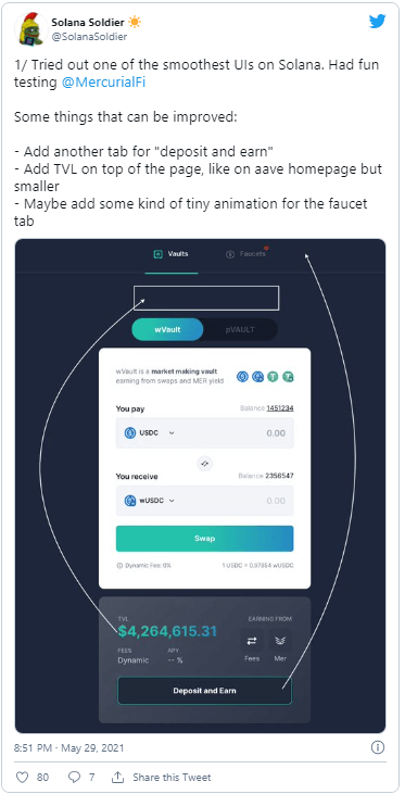 La communauté de Mercurial Finance a fait part de ses remarques sur les avancées de la plateforme, nottament sur twitter