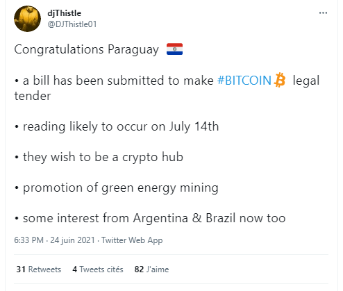 Bitcoin Paraguay rumeur