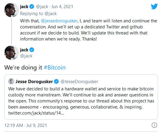 Jack Dorsey parle de son futur wallet Bitcoin