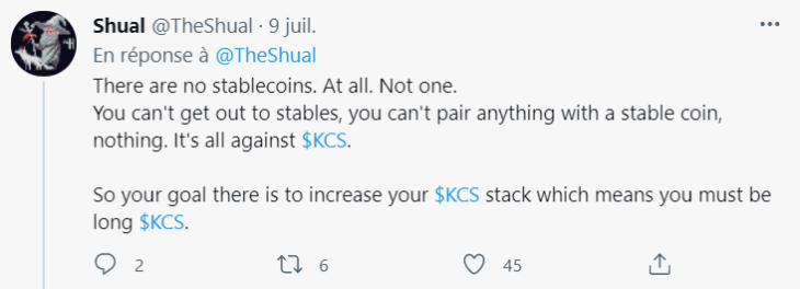 Extrait du fil de discussion Twitter de Shual sur la KCC
