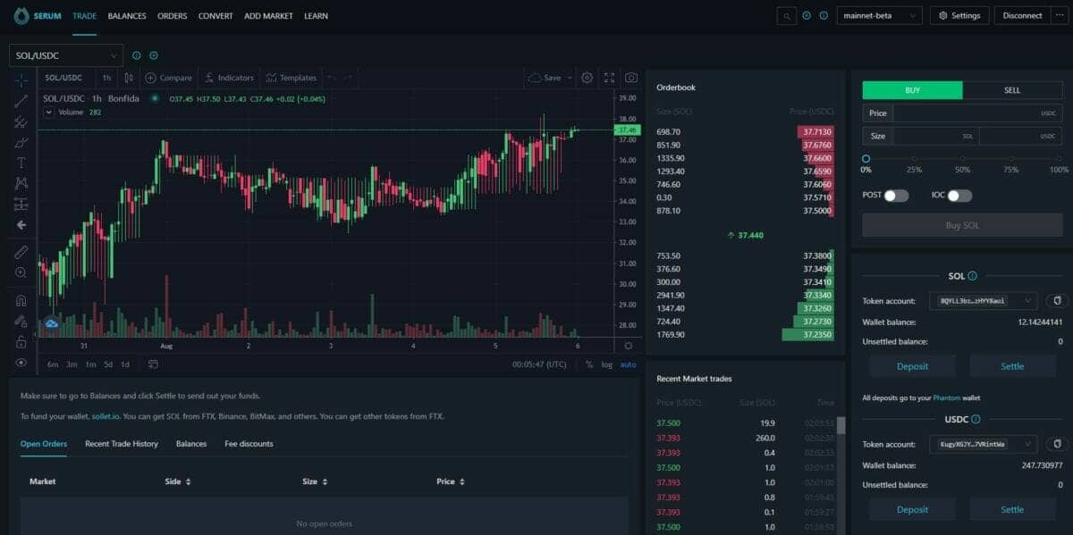 Bonfida - Serum DEX trading interface