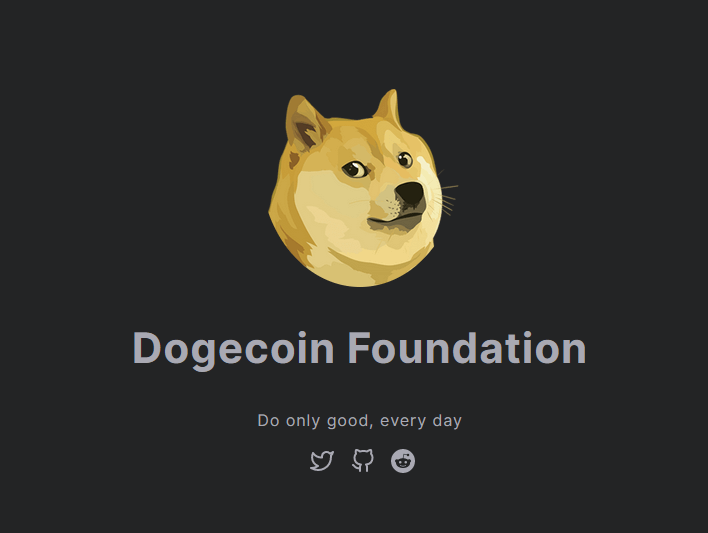 Affiche annonçant la renaissance de la Dogecoin Foundation