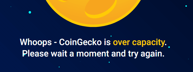 CoinGecko a été saturé lors du flash crash de Bitcoin