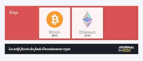 Bitcoin et Ethereum sont présent dans 70 % des portefeuilles des plus grands fonds d’investissement crypto.