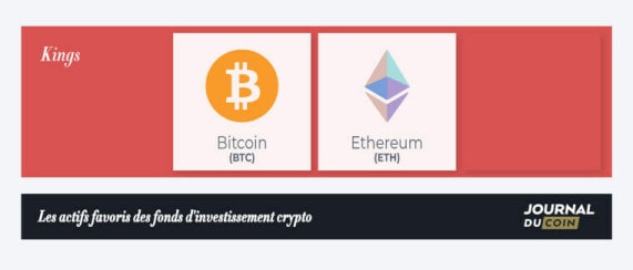 Bitcoin et Ethereum sont présent dans 70 % des portefeuilles des plus grands fonds d’investissement crypto.