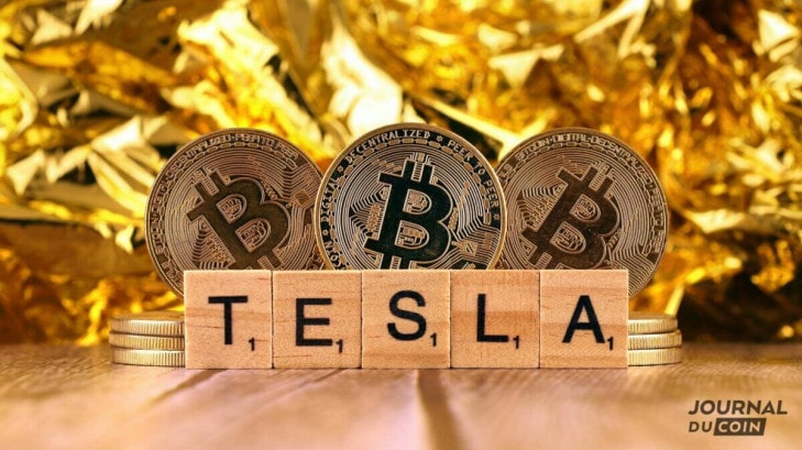 Les bitcoins de Tesla avec des pépites d'or