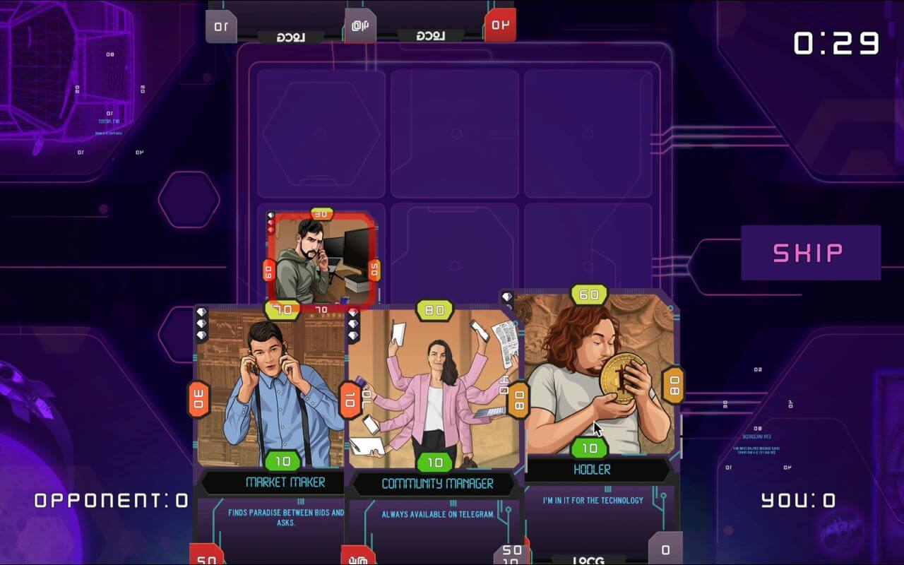 L'interface de jeu est l'un des enjeux majeurs de cette version de test Alpha dans son concept de jeu de carte NFT pour les utilisateurs de Legends of crypto.