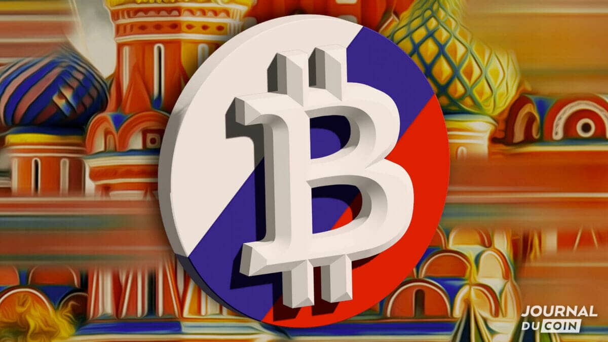 Bitcoin on Kremlin background