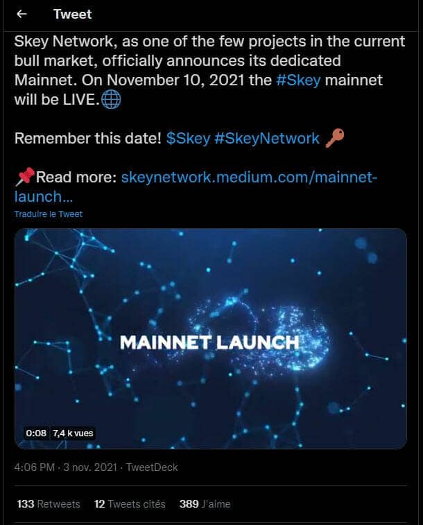 C'est officiel, le réseau Skey Network a été lancé le 10 novembre et augure une nouvelle ère de la blockchain of things
