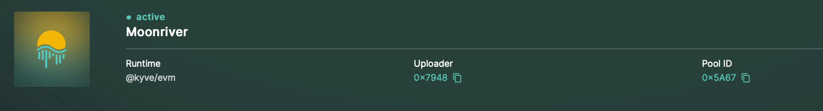 L'identifiant de la pool à récupérer pour lancer votre noeud validateur