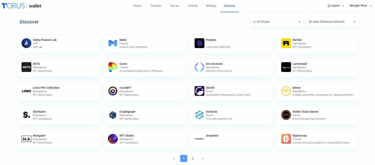 Torus Wallet - Ethereum dApps