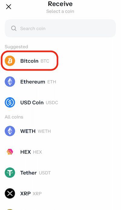Recevoir du bitcoin sur votre wallet
