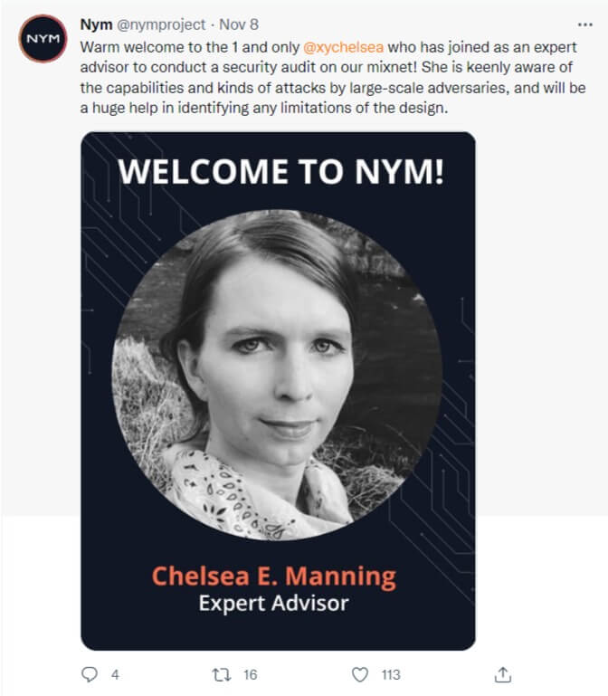 Recrutement de Chelsea Manning par NYM