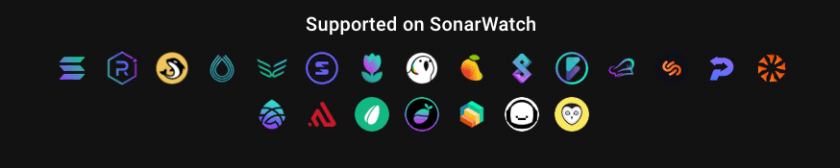 Les différents protocoles DeFi de Solana supportés par Sonar Watch