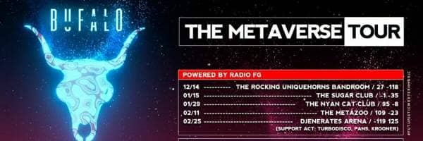 Metaverse Tour concert poster with DJ Bufalo's tour dates.