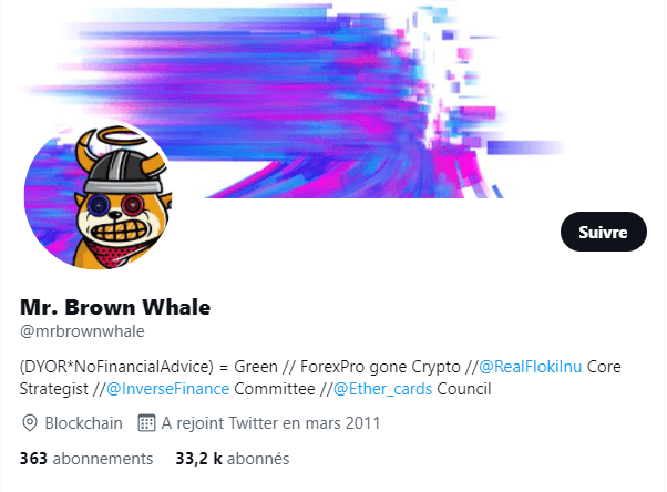 Screenshot du compte Twitter de Mr. Brown Whale