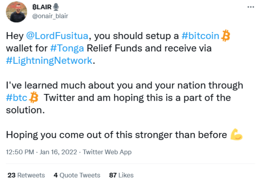  Lord Fusitu'a est invité à ouvrir un wallet Bitcoin pour récolter des dons 