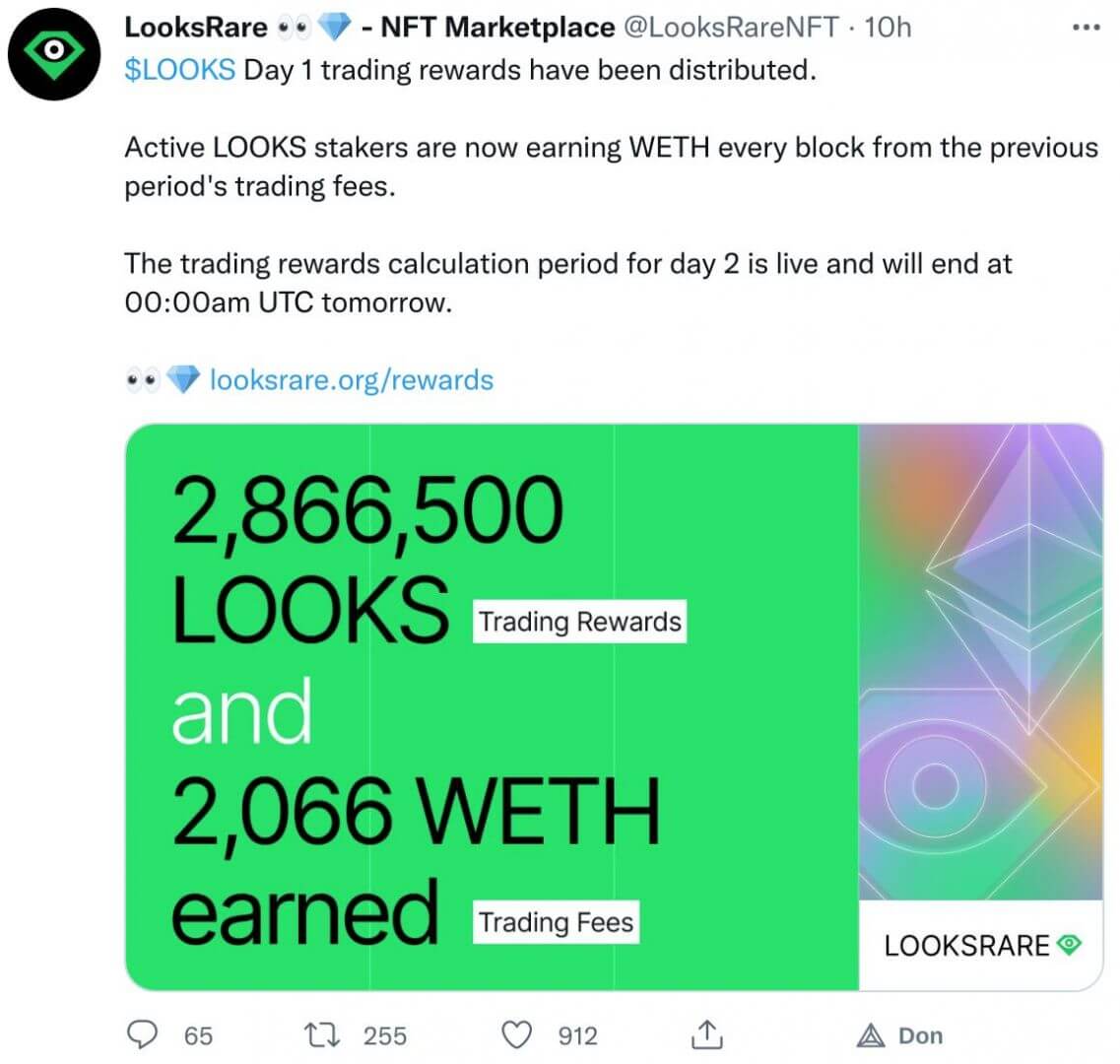 Annonce des frais distribués le premier jour de trading.