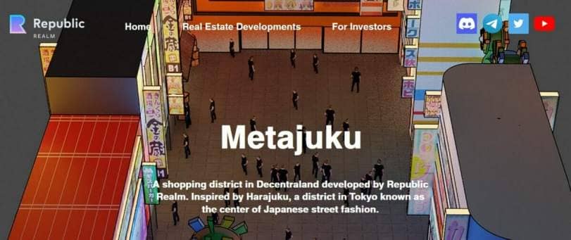 Metajuku mall sold for $4.3 million Republic Realm metaverse The Sandbox
