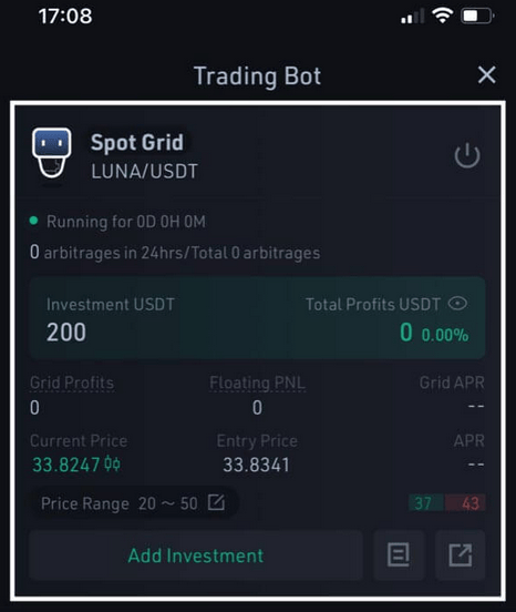 La stratégie Spot Grid permet de placer des ordres à l’intérieur d'un intervalle de prix défini