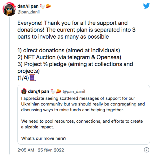 pan_danil, un artiste NFT organise une campagne d'aide pour l'Ukraine