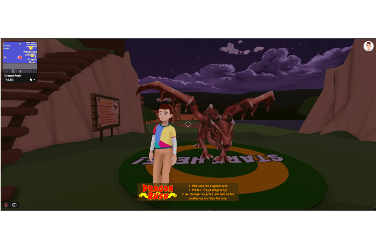 In the Decentraland metaverse, we went to watch Dragon Rush and found a dragon 