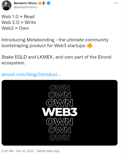 Web 1.0 = Lire  Web 2.0 = Ecrire  Web3 = Posséder 
Introduction du Metabonding - l'ultime outil de création de communauté pour les startups du Web3