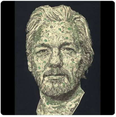 NFT issu de la série "Dollars Assange" de Pascal Boyart.