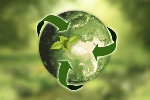 Symbolique du recyclage de l'énergie, vers un minage de bitcoin plus vert.