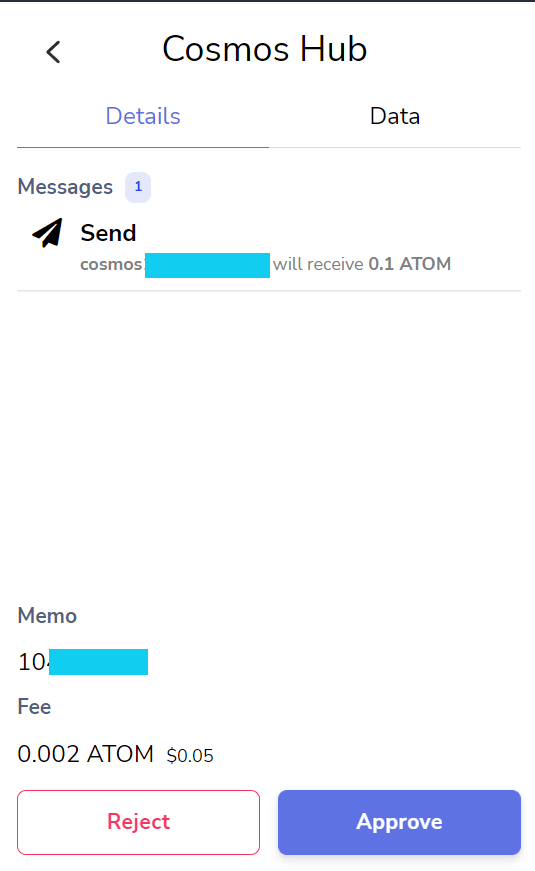 Cliquez sur "Send".
