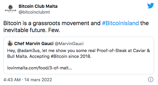 La communauté Bitcoin maltaise est très enthousiaste suite à l'annonce de Gauci.
