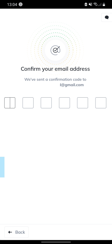 Um mit dem Kauf der ersten Kryptowährung fortzufahren, müssen Sie einen Code eingeben, der an Ihre Mailbox gesendet wird.