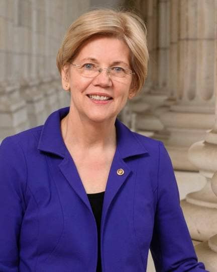 Elisabeth Warren, qui est membre du  parti démocrate et siège au sénat américain depuis 2013