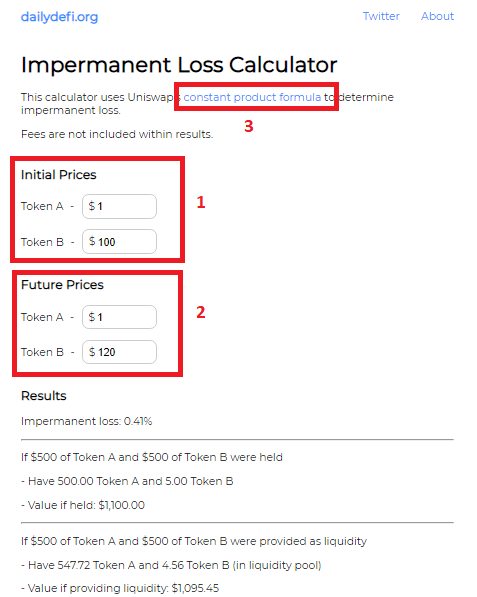 Calculateur de pertes intermittentes