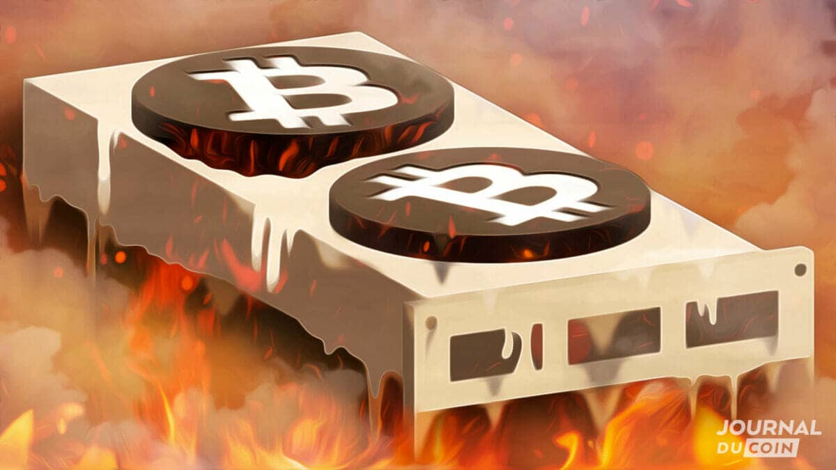 More gasoline?  a man warms up with his bitcoin mining robot