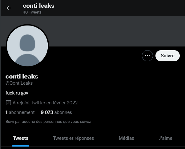 ContiLeaks est le compte Twitter qui a permis de mettre à jour l'organisation du groupe de hackers russes Conti