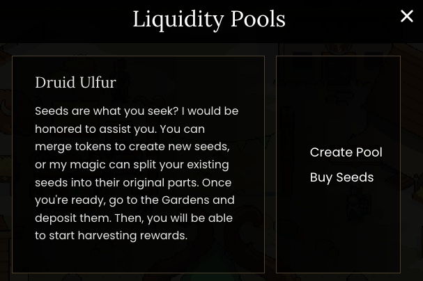Les pools de liquidité proposés par le druide de Crystalvale