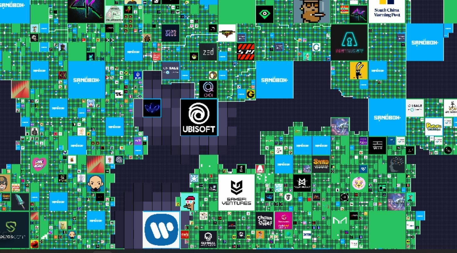 Capture d'écran de la carte The Sandbox.
