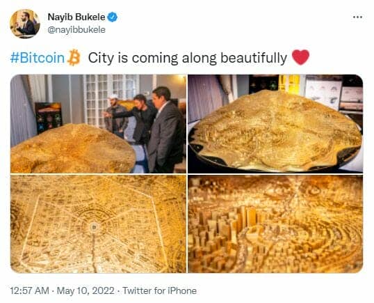 Nayib Bukele dévoile l’apparence de la Bitcoin City.